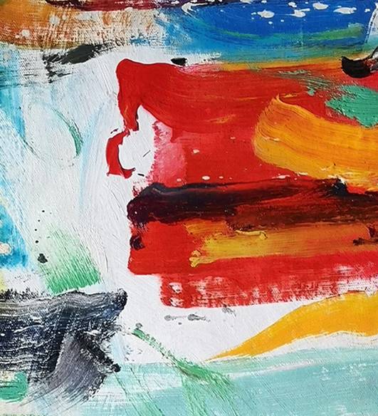 Contemporary Original Red Living Abstract Canvas Wall Art 3P5HK